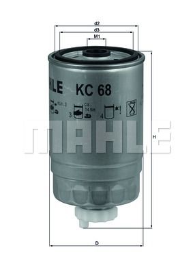 фото Фильтр топливный knecht kc 68 mahle/knecht