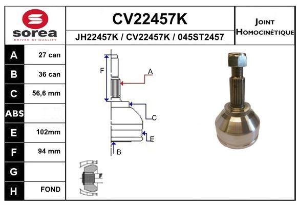 Шрус EAI CV22457K