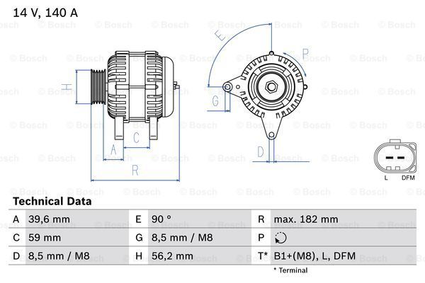 

Генератор BOSCH 0 986 045 340