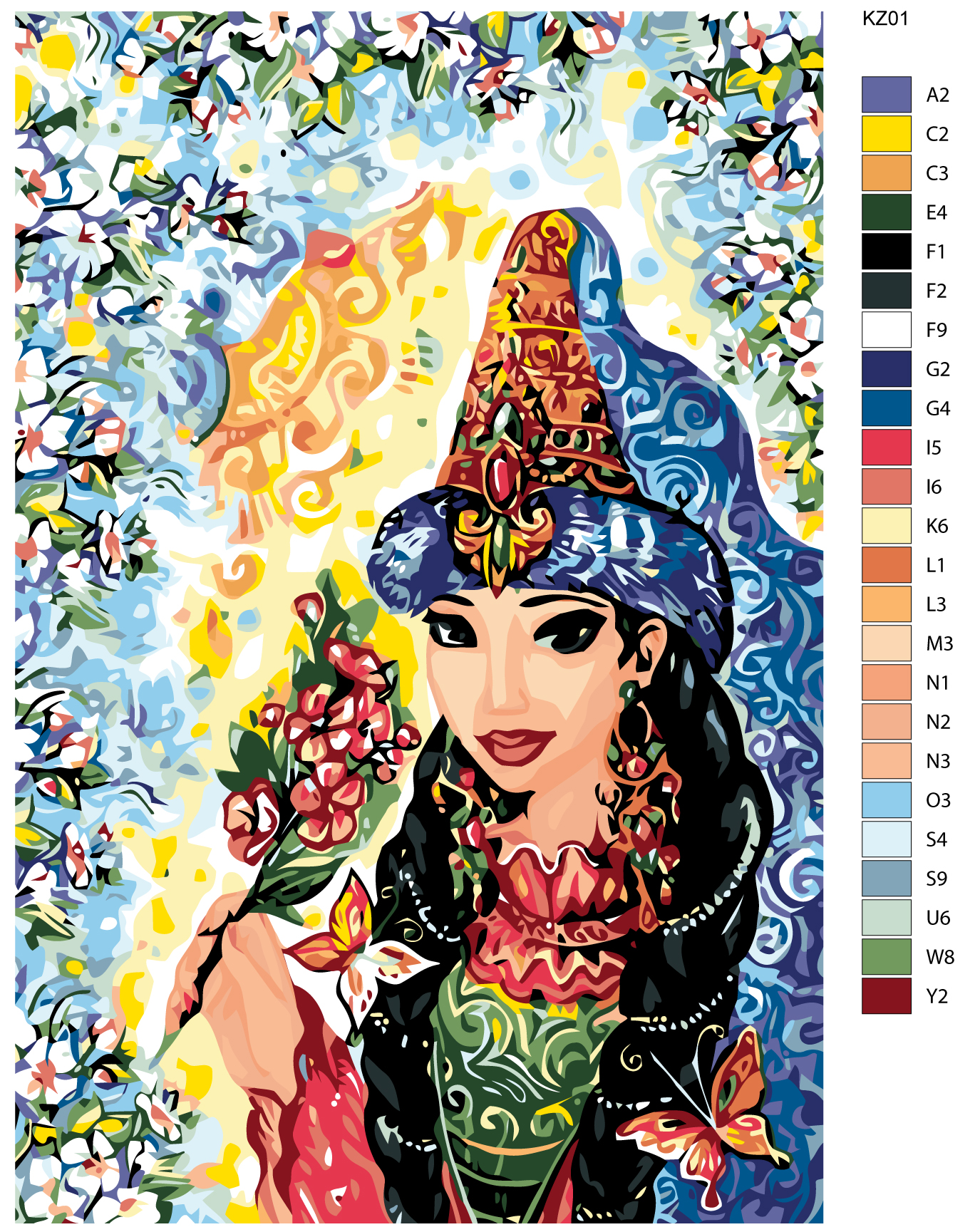 

Картина по номерам, 40 x 60, KZ01, KZ01