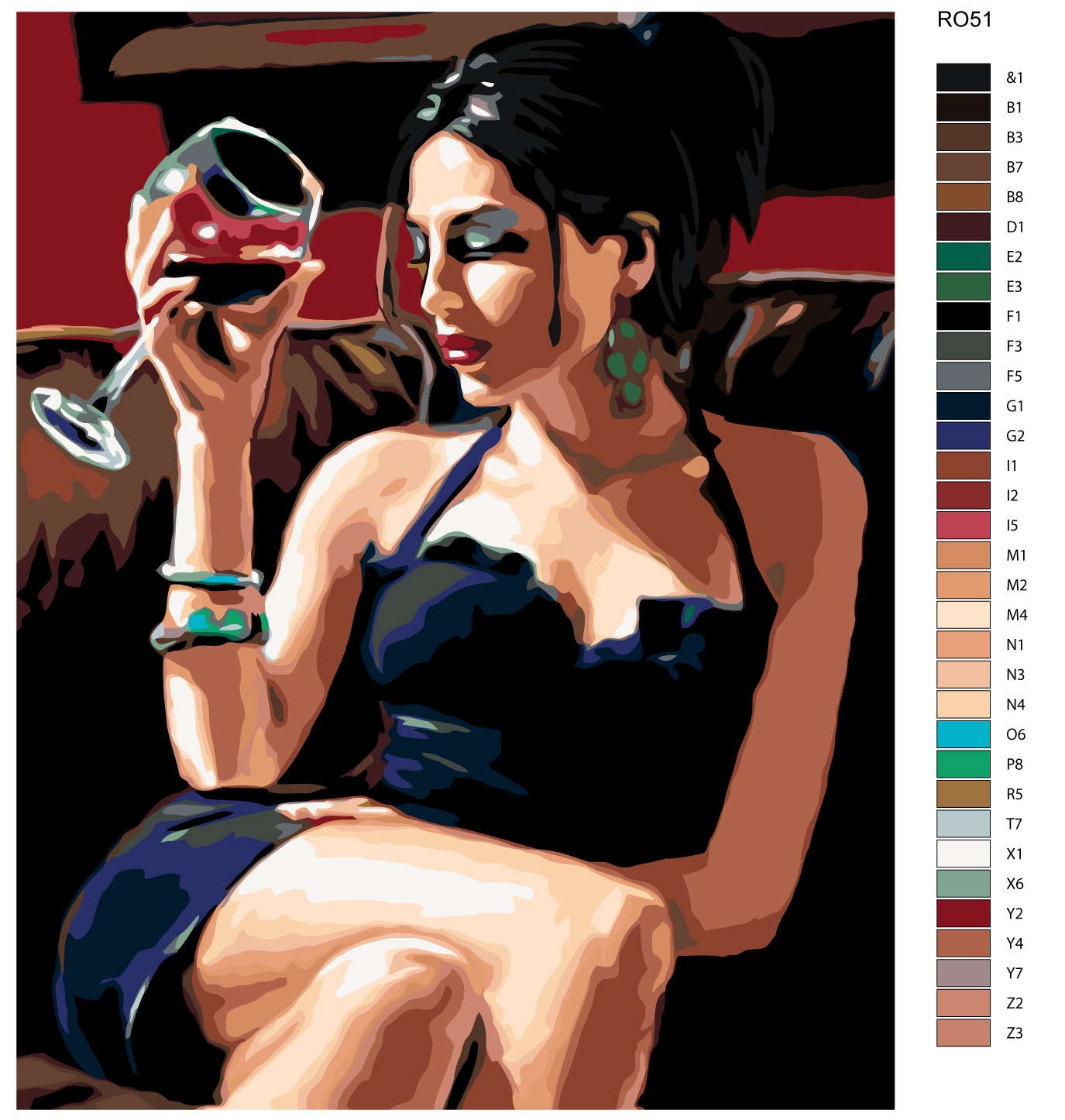 Картина по номерам девушка с вином