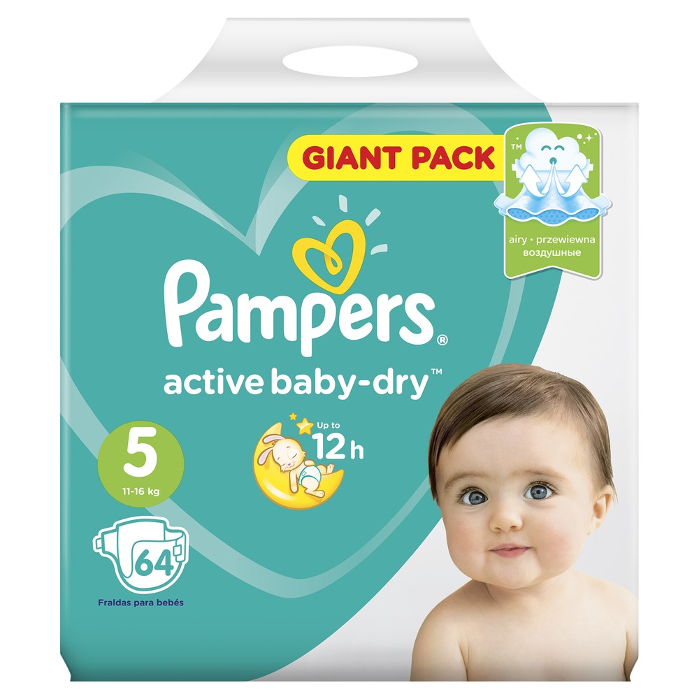 фото Подгузники pampers active baby dry junior 11-16 кг 64 шт.