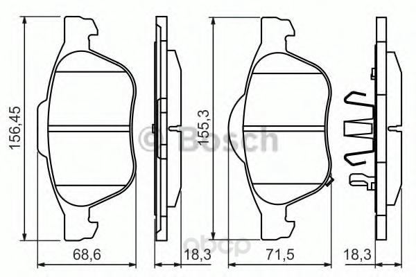 

Тормозные колодки Bosch передние с датчиком для Toyota Avensis 00-03 986494485
