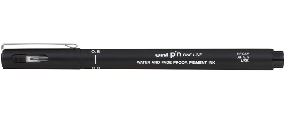 фото Линер uni pin fine line 08 черный 0,8мм uni mitsubishi pencil