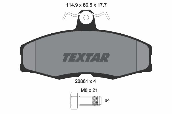 фото Комплект тормозных дисковых колодок textar 2086105