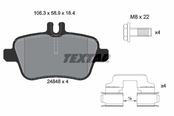 

Тормозные колодки Textar дисковые 2484801