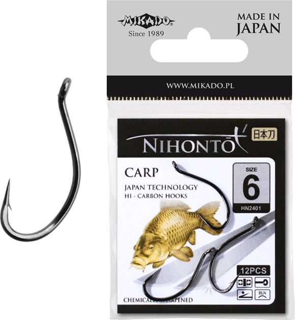 Рыболовные крючки Mikado Nihonto Carp №6, 12 шт.