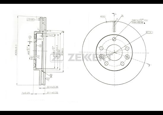 фото Тормозной диск zekkert bs-5594