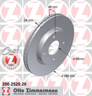 фото Тормозной диск zimmermann 200.2520.20