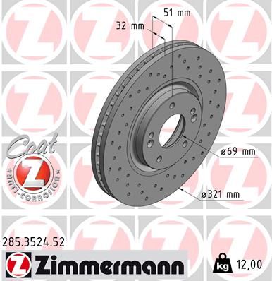 

Тормозной диск ZIMMERMANN 285.3524.52