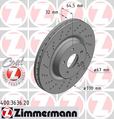 

Тормозной диск ZIMMERMANN 400.3636.20