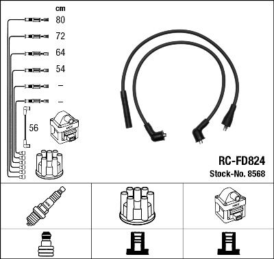 

Комплект проводов зажигания NGK 8568
