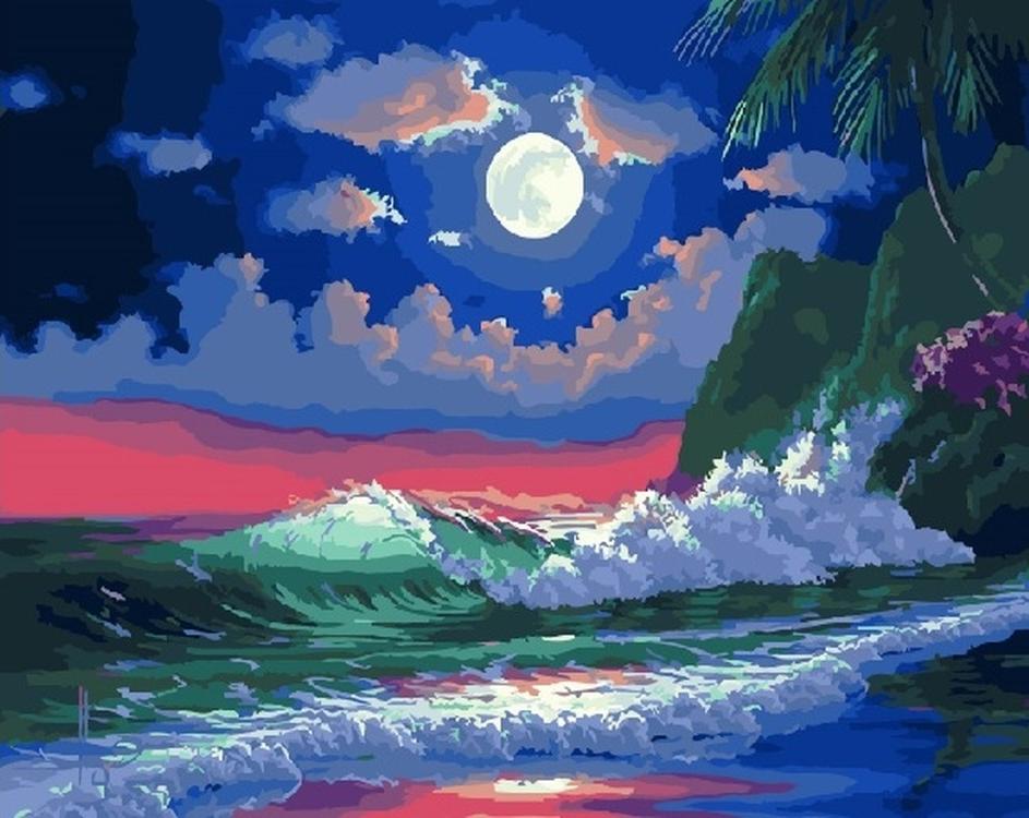 

Картина по номерам Paintboy Лунный прибой, 40x50 см, Лунный прибой