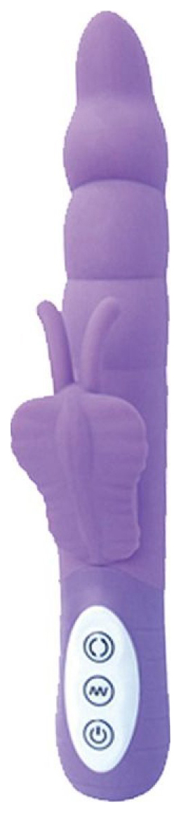 фото Фиолетовый вибромассажер с клиторальным стимулятором play candi wiggle butterfly 17 см seven creations