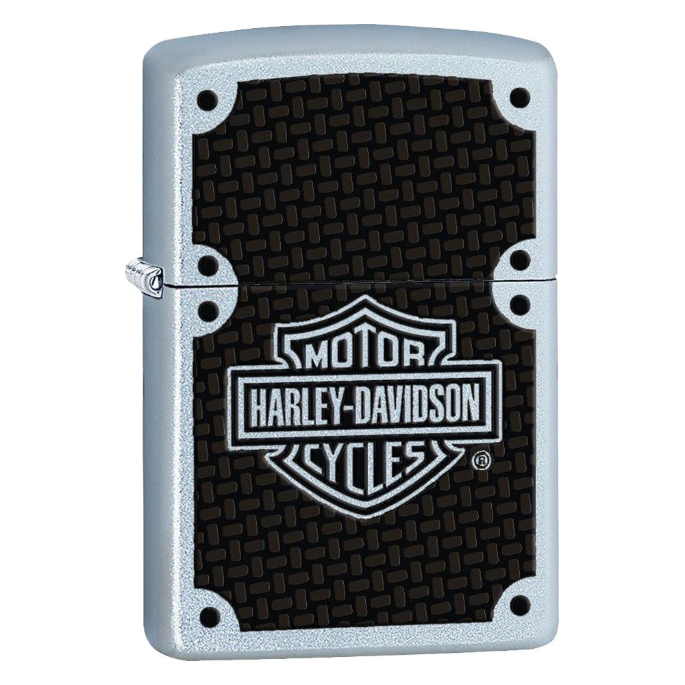 

Бензиновая зажигалка Zippo Harley-Davidson Carbon Fiber Satin Chrome, Серебристый;черный, Harley-Davidson Carbon Fiber