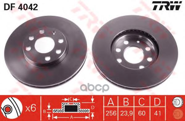 фото Тормозной диск trw/lucas для df4042
