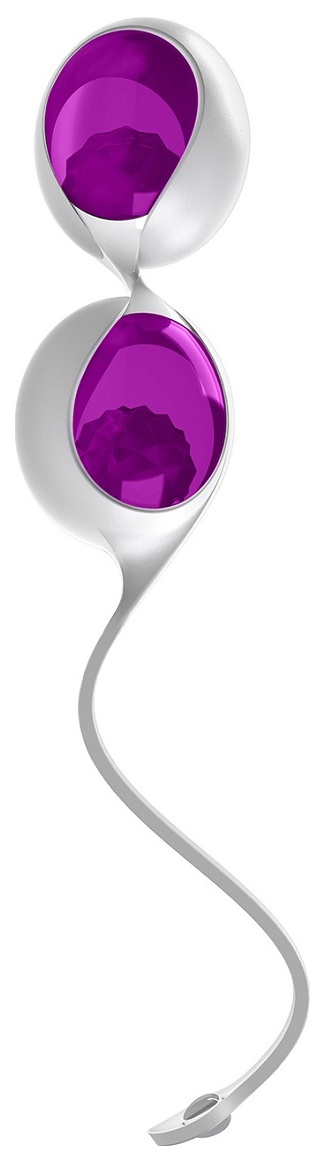 Ярко-розовые вагинальные шарики L1 со сменными бусинами серого цвета