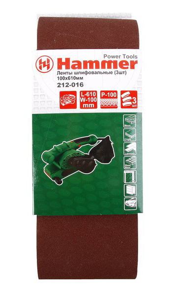 Шлифовальная лента для ленточной шлифмашины и напильника Hammer Flex 212-016 (36555)