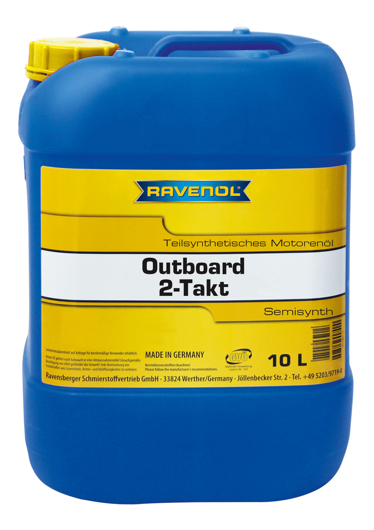 фото Моторное масло ravenol outboardoel 2t teilsynth 5w-30 10л