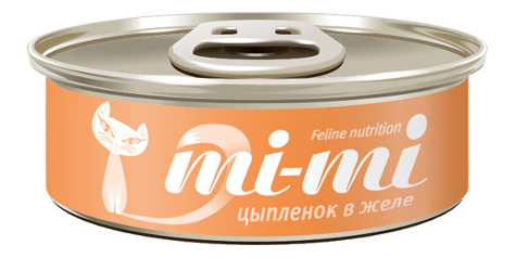 Консервы для кошек и котят Mi-Mi, с цыпленком в желе, 80г