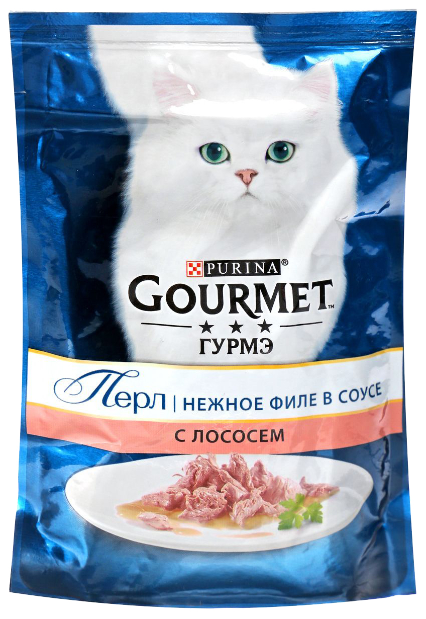 фото Влажный корм для кошек gourmet perle, лосось, 85г