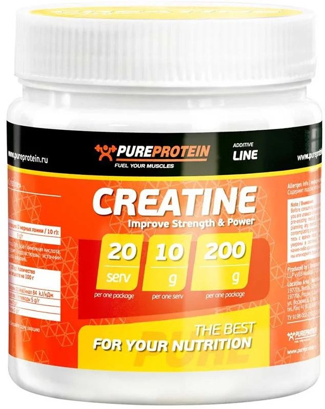 фото Креатин pureprotein creatine with transport system, 200 г, апельсин