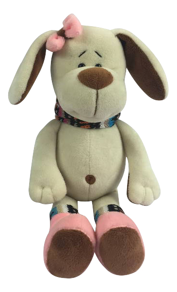 фото Мягкая игрушка teddy собака с розовым бантом, 17 см