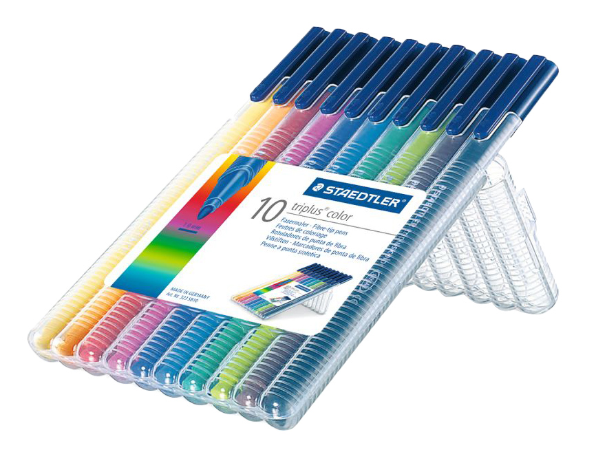 фото Фломастеры staedtler triplusсolor трехгранные 10 цветов