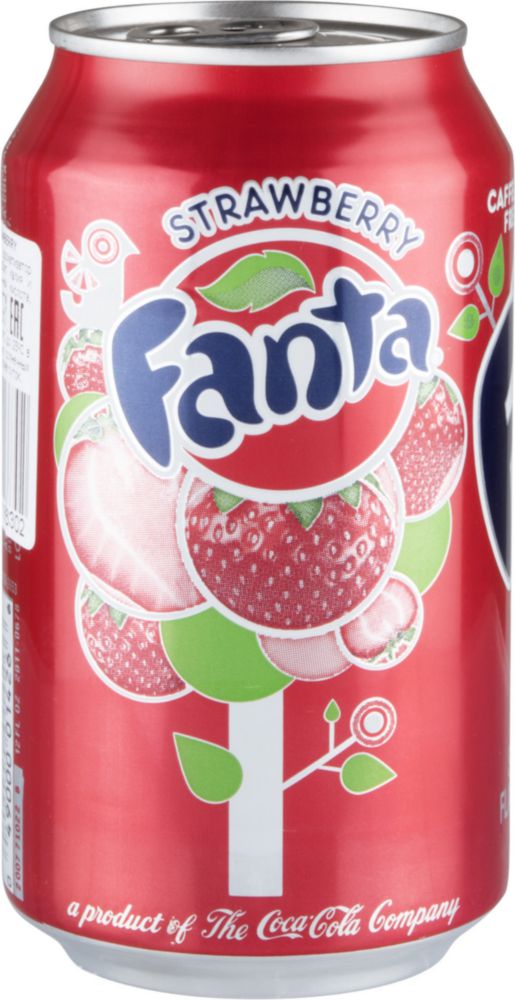 Напиток сильногазированный Fanta strawberry жестяная банка 355 мл