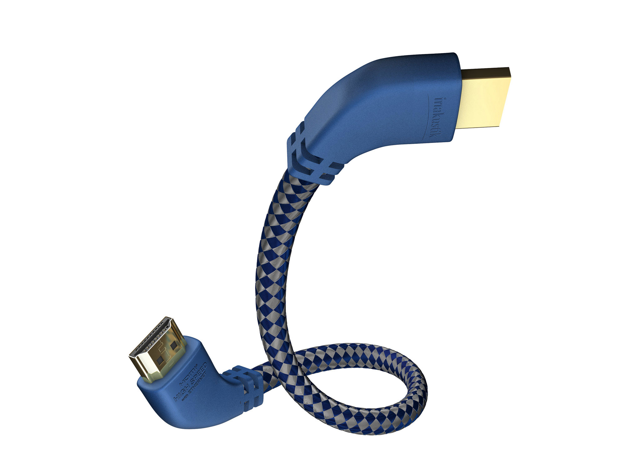 фото Кабель in-akustik premium 90° hdmi - hdmi, 5м blue