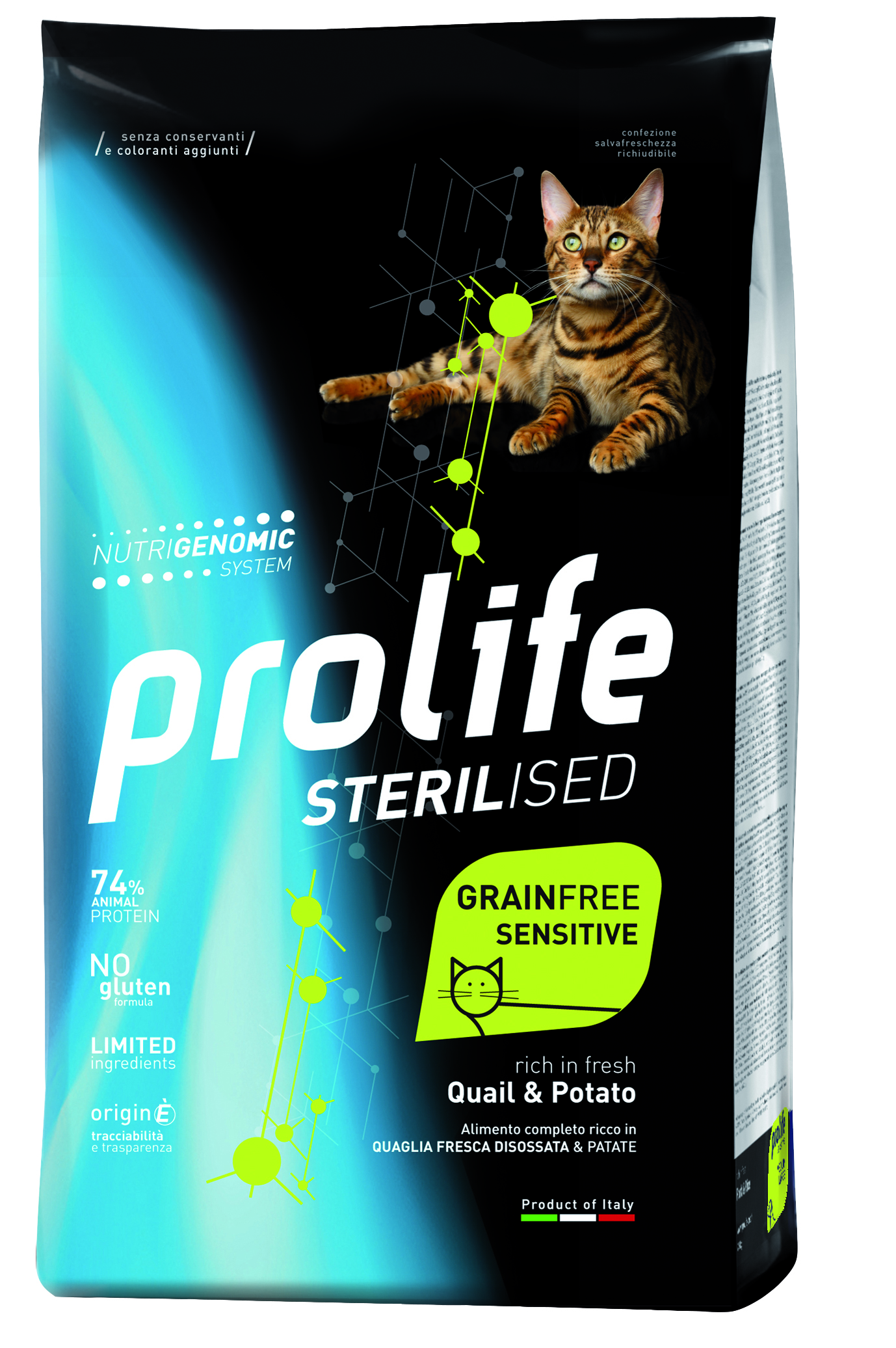 Сухой корм для кошек Prolife Sterilised Grainfree Sensitive, перепёлка и картофель, 0,4кг
