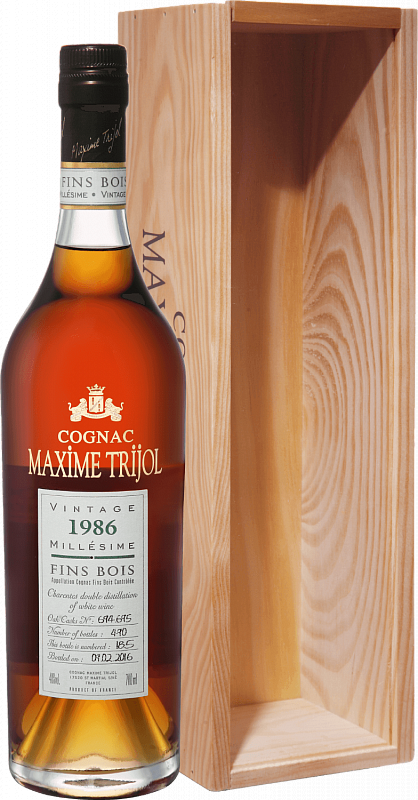 

Коньяк Maxim Trijol, Cognac AOC, Fins Bois, 40 %, 700 мл, 1986г, gift box