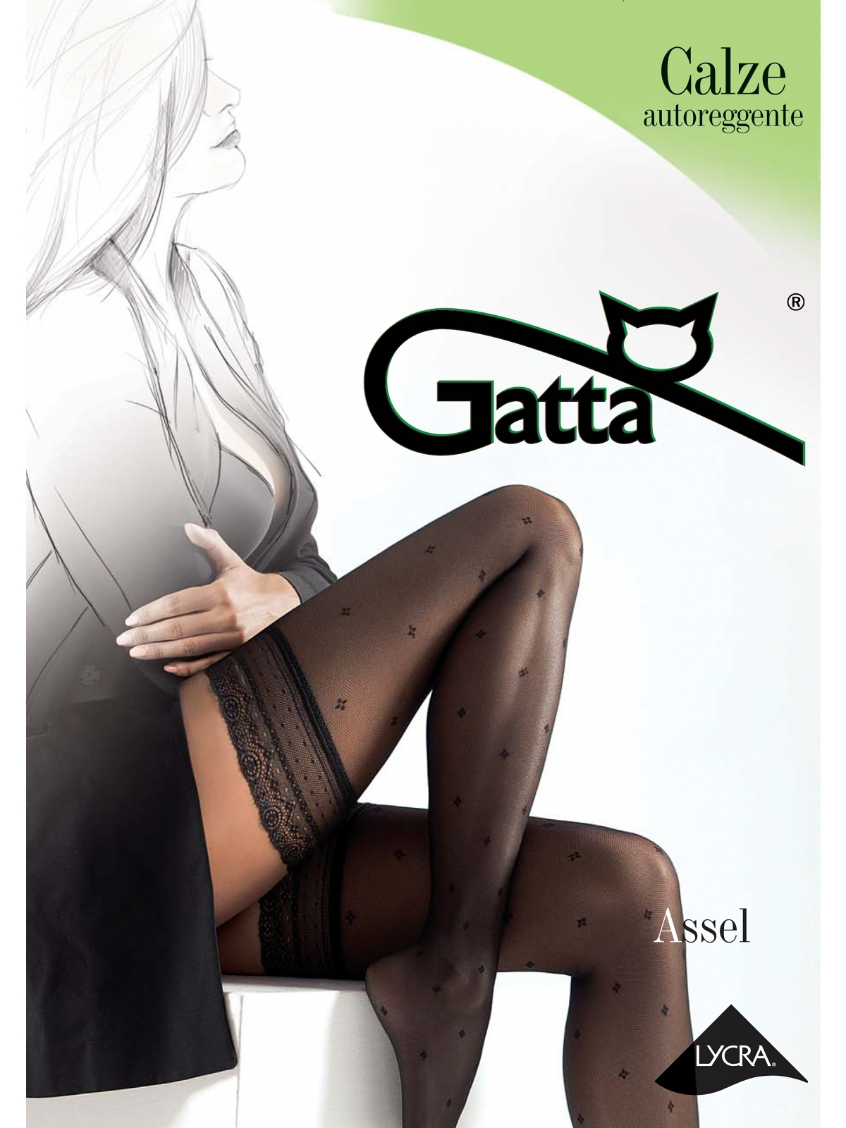 

Чулки женские Gatta белые 3-4/M-L, ASSEL 03