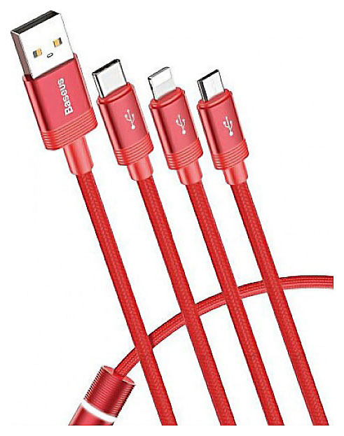 фото Кабель baseus data faction lightning 1.2m red