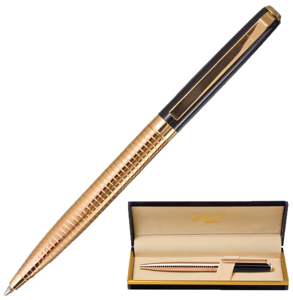 Подарочная шариковая ручка с гравировкой Galant Black Melbourne 141356 Золотистый/Чер