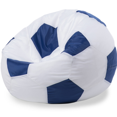 фото Внешний чехол кресло-мешок мяч xl, оксфорд белый и синий пуффбери