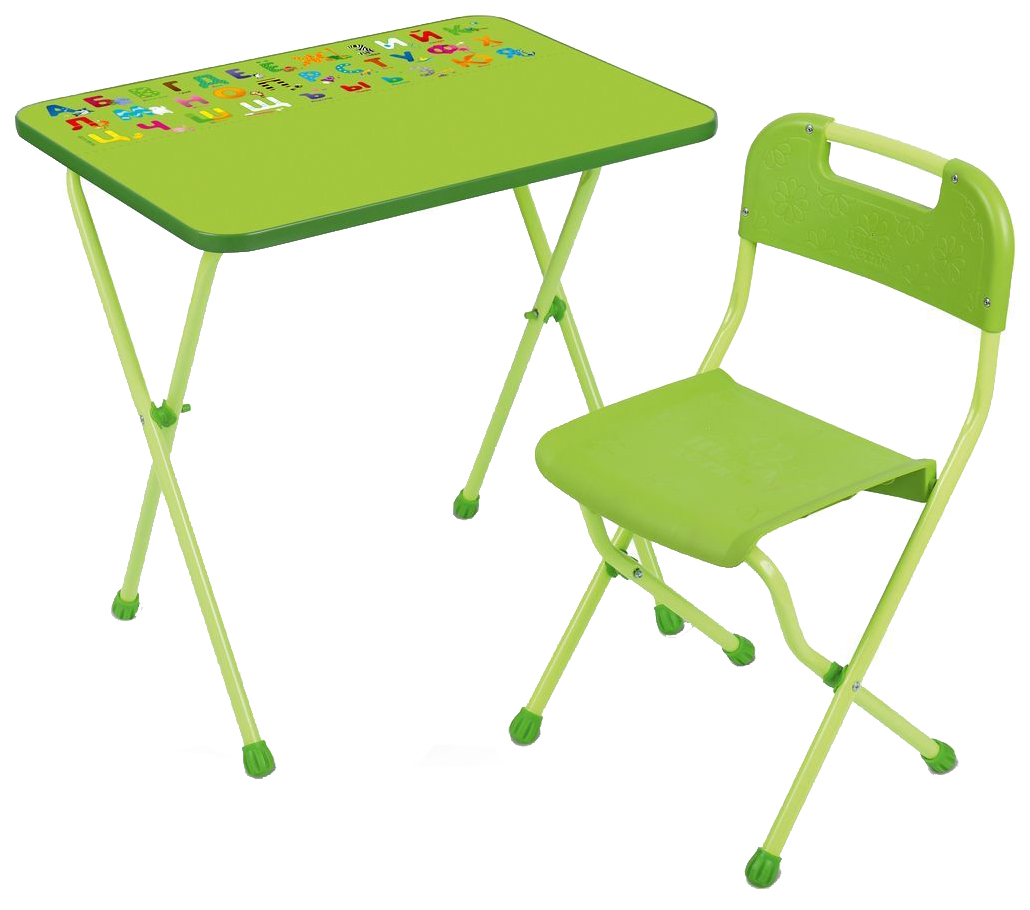 Набор детской складной мебели Nika Алина 2 Салатовый комплект детской складной мебели nika алина ка2 бежевый со столом и стулом от 3 до 7 лет