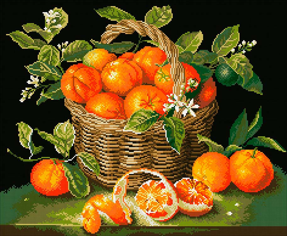 

Алмазная вышивка Паутинка Сочные апельсины, 55x45 см, Сочные апельсины
