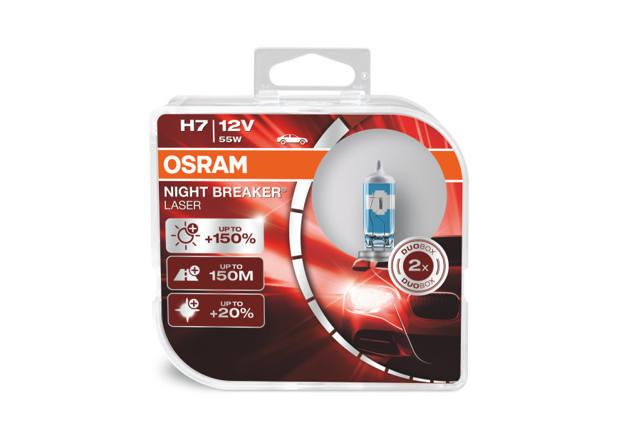 фото H7 12v (55w) лампа night breaker laser, двойная коробка osram арт. 64210nl-hcb