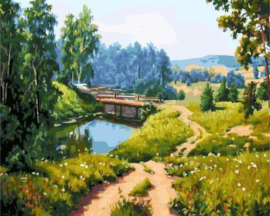 

Картина по номерам Цветной Дорога домой, 40x50, Дорога домой