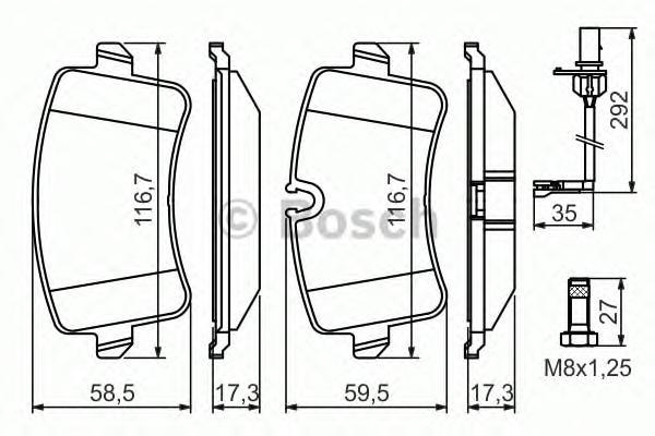 

Комплект тормозных колодок BOSCH 0986494446