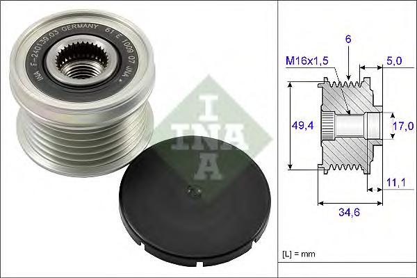 

Шкив генератора Ina 535015510