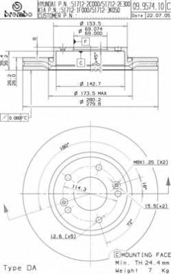 фото Тормозной диск brembo 09957410