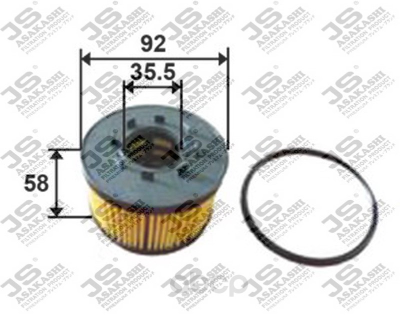 фото Фильтр масляный двигателя js asakashi oe0004
