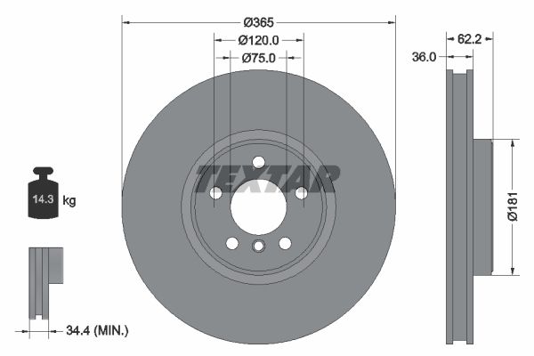 Тормозной диск Textar 92161005