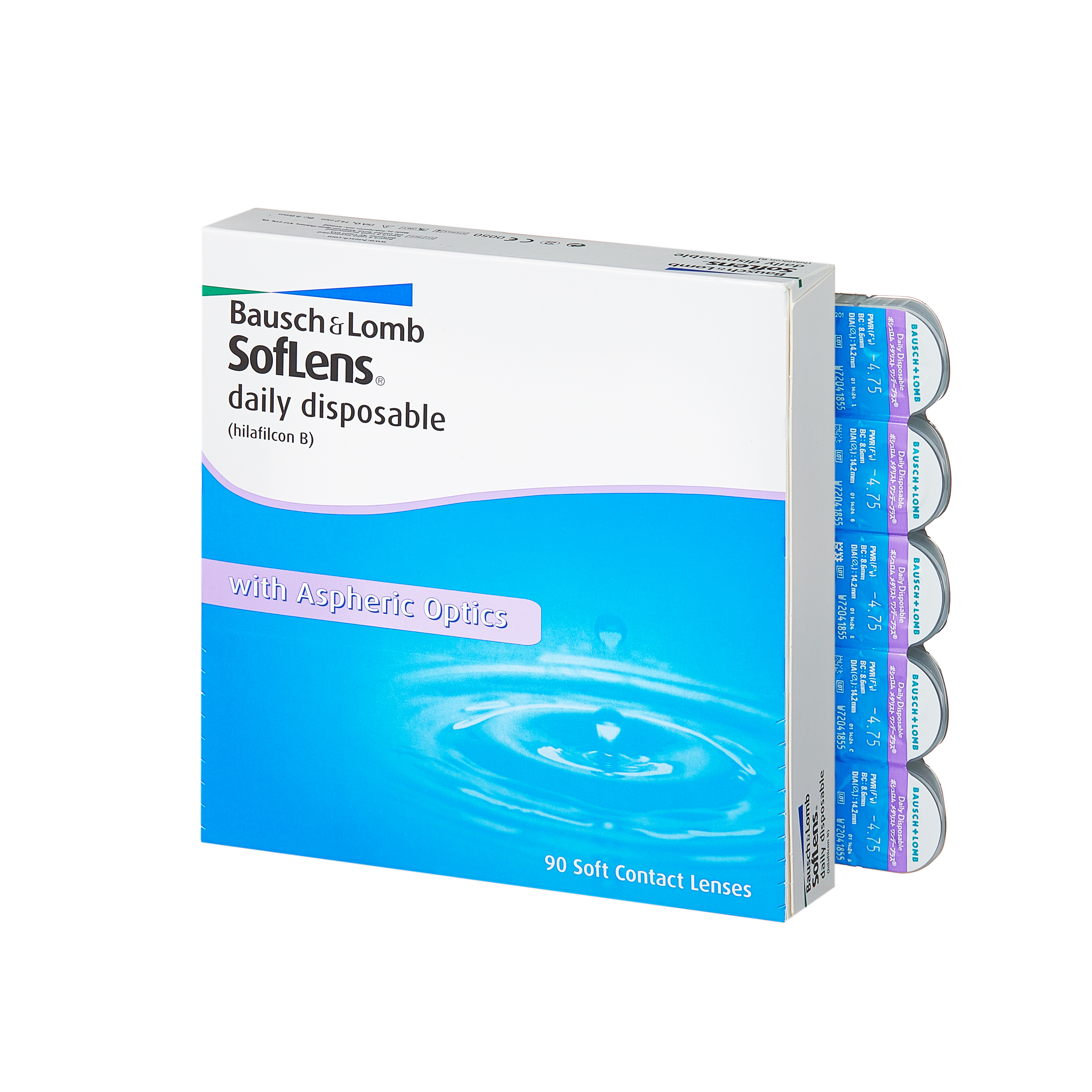 фото Контактные линзы soflens daily disposable 90 линз -5,75