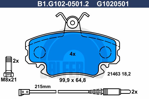 

Тормозные колодки GALFER дисковые B1G10205012