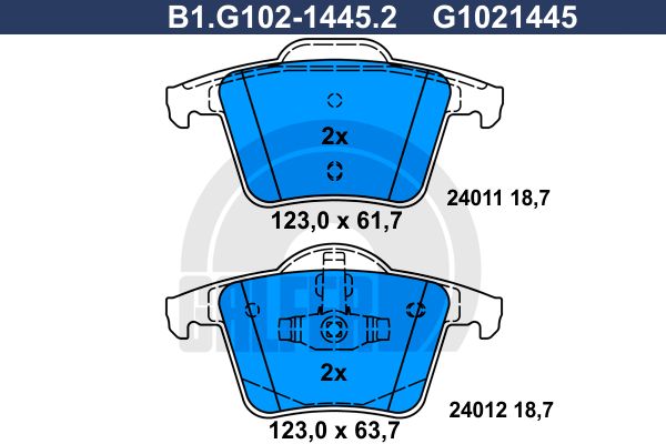 

Тормозные колодки GALFER дисковые B1G10214452