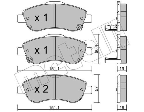 фото Комплект тормозных дисковых колодок metelli 22-0789-0