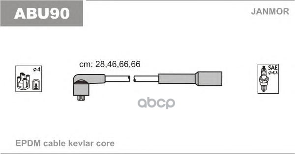 Комплект проводов зажигания JANMOR ABU90